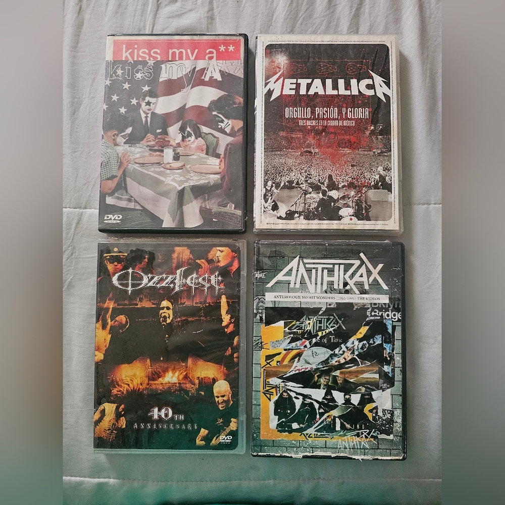 Metallica, Anthrax, Ozzy Osbourne, and Kiss DVD Set